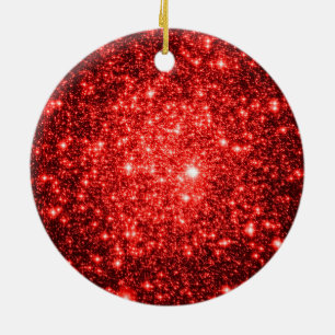 Astral Glitzer Roter Weihnachtsbaum Keramik Ornament