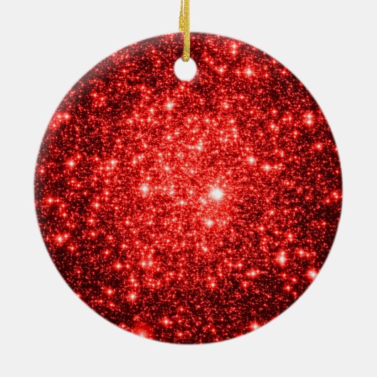 Astral Glitzer Roter Weihnachtsbaum Keramik Ornament (Hinten)