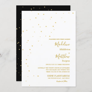 Astral Gold Spots Black Abend Wedding Einladung