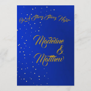 Astral Gold Stars Blue Starry Abend Wedding Einladung