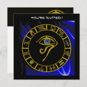 ASTRAL HORUS EYE / BLAUE TALISMAN Astrologie Chart Einladung (Vorne/Hinten)