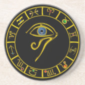 ASTRAL HORUS EYE, BLAUE TALISMAN Astrologie Chart Getränkeuntersetzer (Vorne)