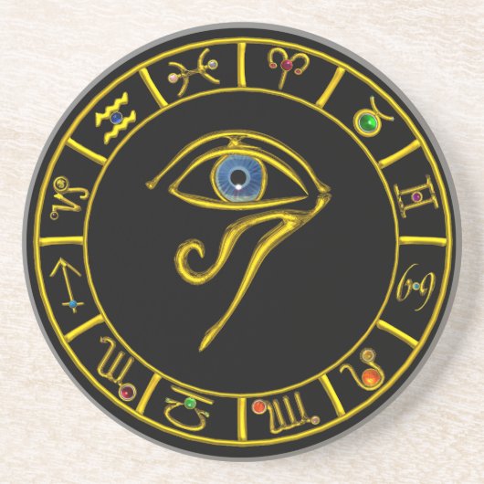 ASTRAL HORUS EYE, BLAUE TALISMAN Astrologie Chart Getränkeuntersetzer (Vorne)