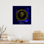 ASTRAL HORUS EYE ,BLAUE TALISMAN GOLD ZODIAC CHART POSTER (Küche)