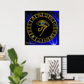 ASTRAL HORUS EYE / BLAUE TALISMAN Zodiac Chart Poster (Heimbüro)