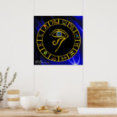 ASTRAL HORUS EYE / BLAUE TALISMAN Zodiac Chart Poster (Küche)