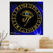 ASTRAL HORUS EYE / BLAUE TALISMAN Zodiac Chart Poster (Küche)