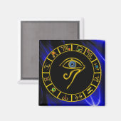 ASTRAL HORUS EYE, BLUE TALISMAN Astrologie Chart Magnet (Vorderseite/Rückseite)