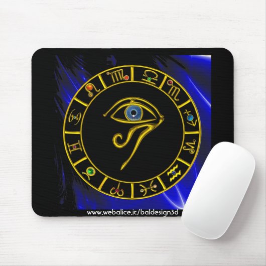 ASTRAL HORUS EYE, BLUE TALISMAN Astrologie Chart Mousepad (Mit Mouse)
