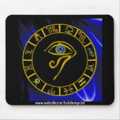 ASTRAL HORUS EYE, BLUE TALISMAN Astrologie Chart Mousepad (Vorne)