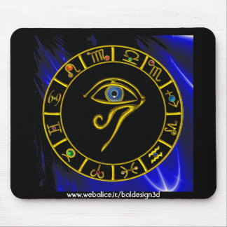 ASTRAL HORUS EYE, BLUE TALISMAN Astrologie Chart Mousepad