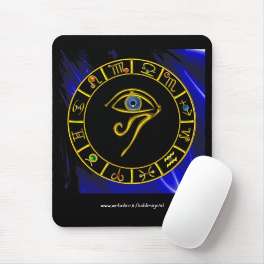 ASTRAL HORUS EYE, BLUE TALISMAN Astrologie Chart Mousepad (Mit Mouse)
