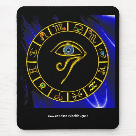 ASTRAL HORUS EYE, BLUE TALISMAN Astrologie Chart Mousepad (Vorne)