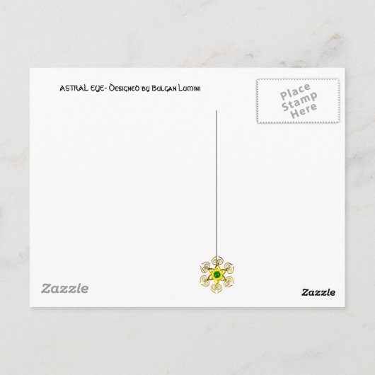 ASTRAL HORUS EYE, BLUE TALISMAN Astrologie Chart Postkarte (Rückseite)