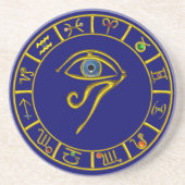 ASTRAL HORUS EYE, BLUE TALISMAN Astrologie Chart Sandstein Untersetzer (Vorne)