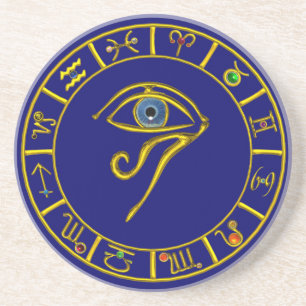ASTRAL HORUS EYE, BLUE TALISMAN Astrologie Chart Sandstein Untersetzer