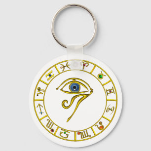 ASTRAL HORUS EYE, BLUE TALISMAN Astrologie Chart Schlüsselanhänger