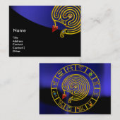 ASTRAL LABYRINTH, ASTROLOGIE ZODIAC CHART Black Bl Visitenkarte (Vorne/Hinten)