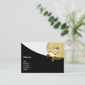 ASTRAL LABYRINTH,ASTROLOGIECHARTE Schwarz-weiß Visitenkarte (Stehend Vorderseite)