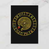 ASTRAL LABYRINTH,ASTROLOGIECHARTE Schwarz-weiß Visitenkarte (Rückseite)
