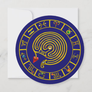 ASTRAL LABYRINTH GOLD ZODIAC CHART Astrologie Einladung