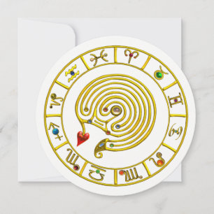 ASTRAL LABYRINTH GOLD ZODIAC CHART Astrologie Einladung