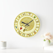 ASTRAL LABYRINTH GOLD ZODIAC CHART Astrologie Große Wanduhr (Zuhause)