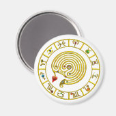 ASTRAL LABYRINTH GOLD ZODIAC CHART Astrologie Magnet (Vorderseite/Rückseite)