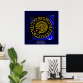 ASTRAL LABYRINTH GOLD ZODIAC CHART Astrologie Poster (Heimbüro)