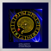 ASTRAL LABYRINTH GOLD ZODIAC CHART Astrologie Poster (Vorne)