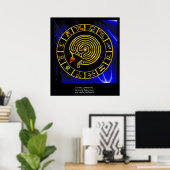 ASTRAL LABYRINTH GOLD ZODIAC CHART Astrologie Poster (Heimbüro)