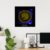 ASTRAL LABYRINTH GOLD ZODIAC CHART Astrologie Poster (Heimbüro)