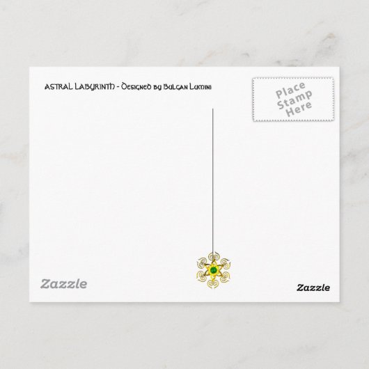 ASTRAL LABYRINTH GOLD ZODIAC CHART Astrologie Postkarte (Rückseite)