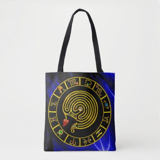 ASTRAL LABYRINTH GOLD ZODIAC CHART Astrologie Tasche (Vorderseite)