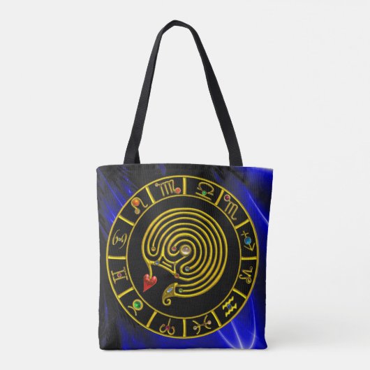 ASTRAL LABYRINTH GOLD ZODIAC CHART Astrologie Tasche (Rückseite)