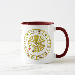 ASTRAL LABYRINTH GOLD ZODIAC CHART Astrologie Tasse