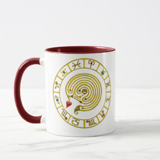 ASTRAL LABYRINTH GOLD ZODIAC CHART Astrologie Tasse (Links)