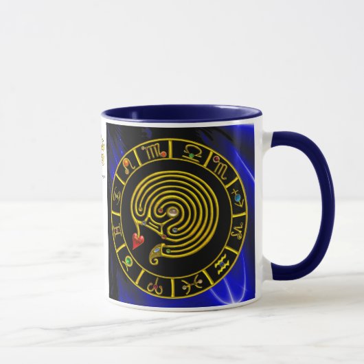 ASTRAL LABYRINTH GOLD ZODIAC CHART Astrologie Tasse (Rechts)