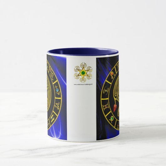 ASTRAL LABYRINTH GOLD ZODIAC CHART Astrologie Tasse (Zentrum)