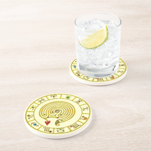 ASTRAL LABYRINTH GOLD ZODIAC CHART Astrologie Untersetzer (Seite)