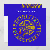 ASTRAL LABYRINTH, schwarz-weiß, blau-rot Einladung (Vorne/Hinten)