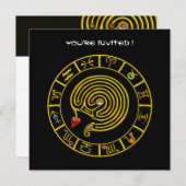 ASTRAL LABYRINTH, schwarz-weiß, blau-rot Einladung (Vorne/Hinten)