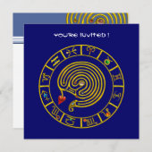 ASTRAL LABYRINTH, schwarz-weiß, blau-rot Einladung (Vorne/Hinten)
