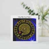 ASTRAL LABYRINTH, Schwarzweiß, blaues Eis Einladung (Stehend Vorderseite)