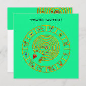 ASTRAL LABYRINTH, weiß grün, blau rot Einladung (Vorne/Hinten)