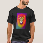 Astral Lion Portrait Psychedelic Cosmic Trippy T-Shirt (Vorderseite)
