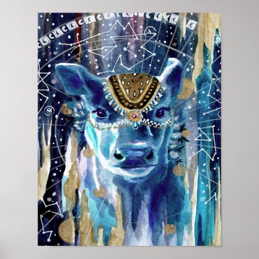 Astral Moon Cow Mandala| Geschenk für Kuhliebhaber Poster (Vorne)