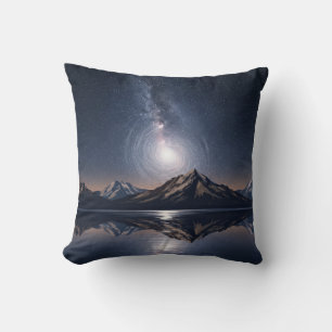 Astral Mountain Reflection - Galaxy-Kunstprint Kissen