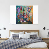 Astral Pilot: Kandinsky Stil Abstrakt Expressionis Leinwanddruck (Insitu (Schlafzimmer))