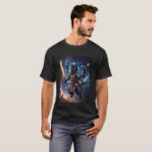 Astral Samurai Cat Guardian of the Celestial Waves T-Shirt (Vorne ganz)